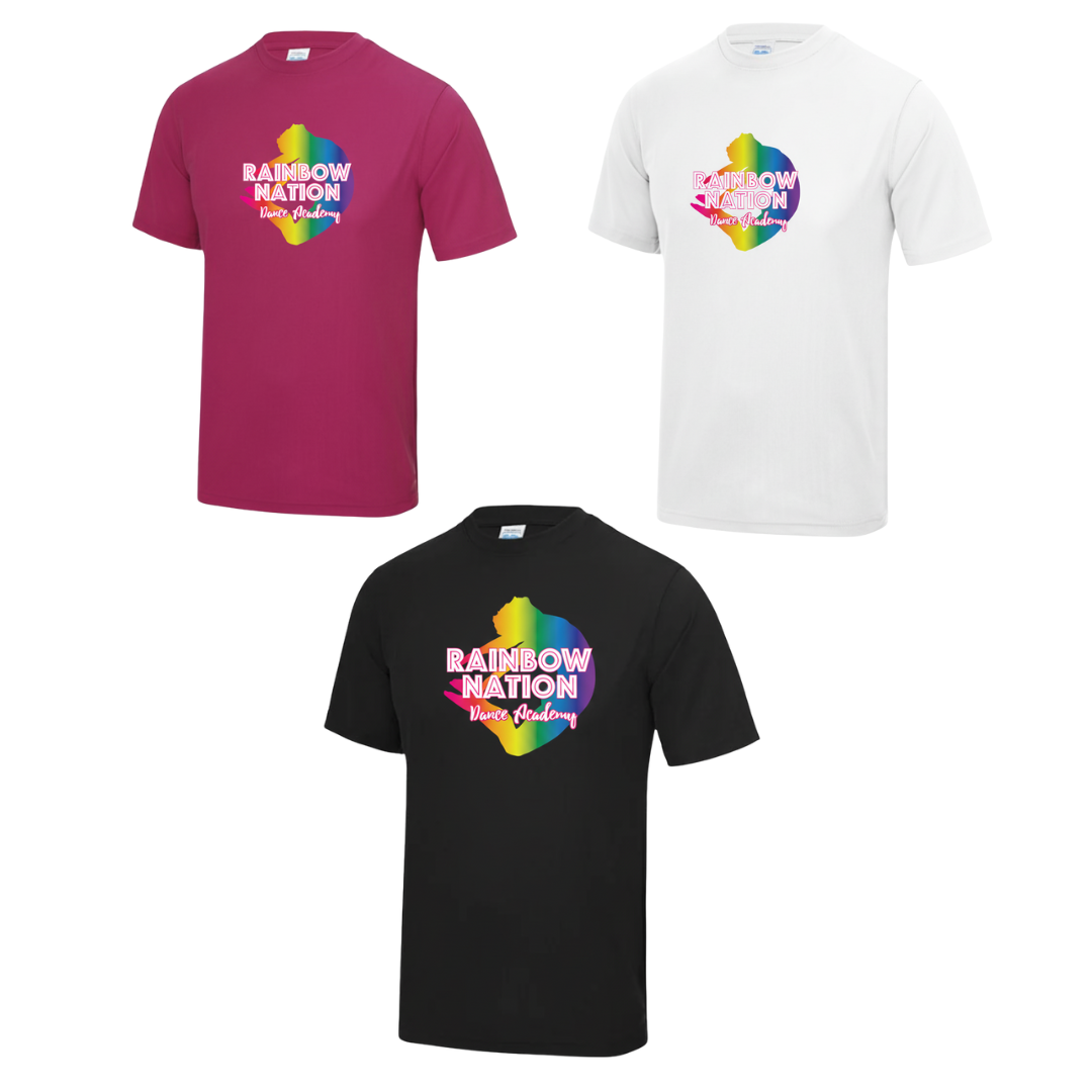 RNDA Branded T-shirt: White/Black/Hot Pink