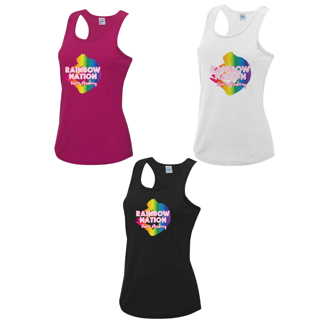 RNDA Branded Vest: White/Black/Hot Pink